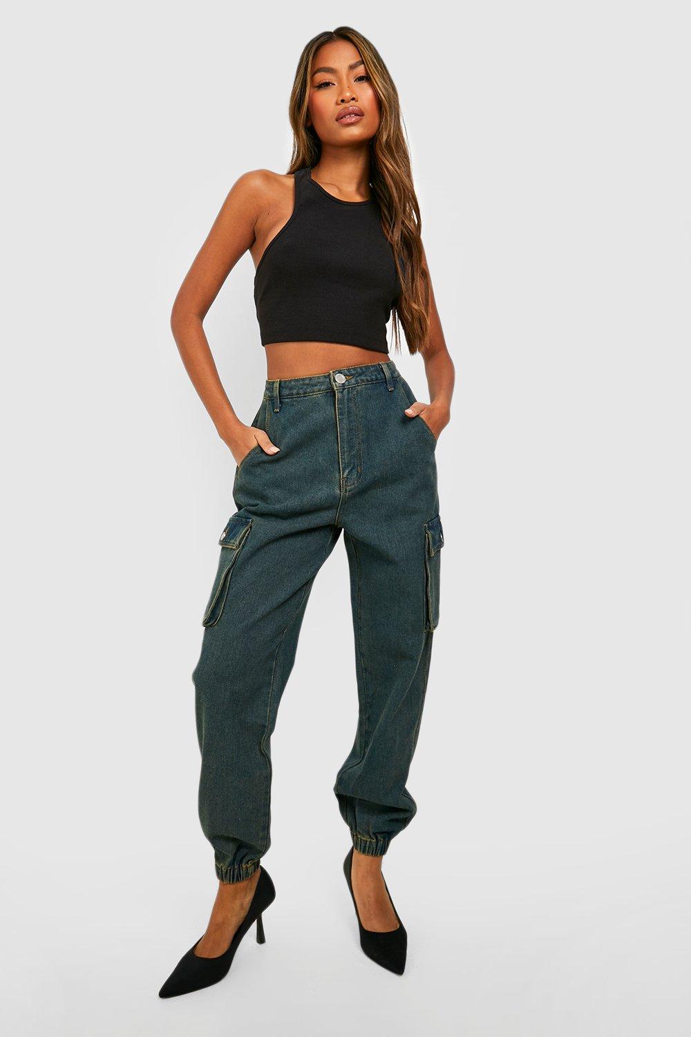 Denim cargo sale joggers womens